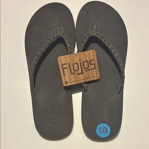 Flojos Charcoal Braided Flip Flops